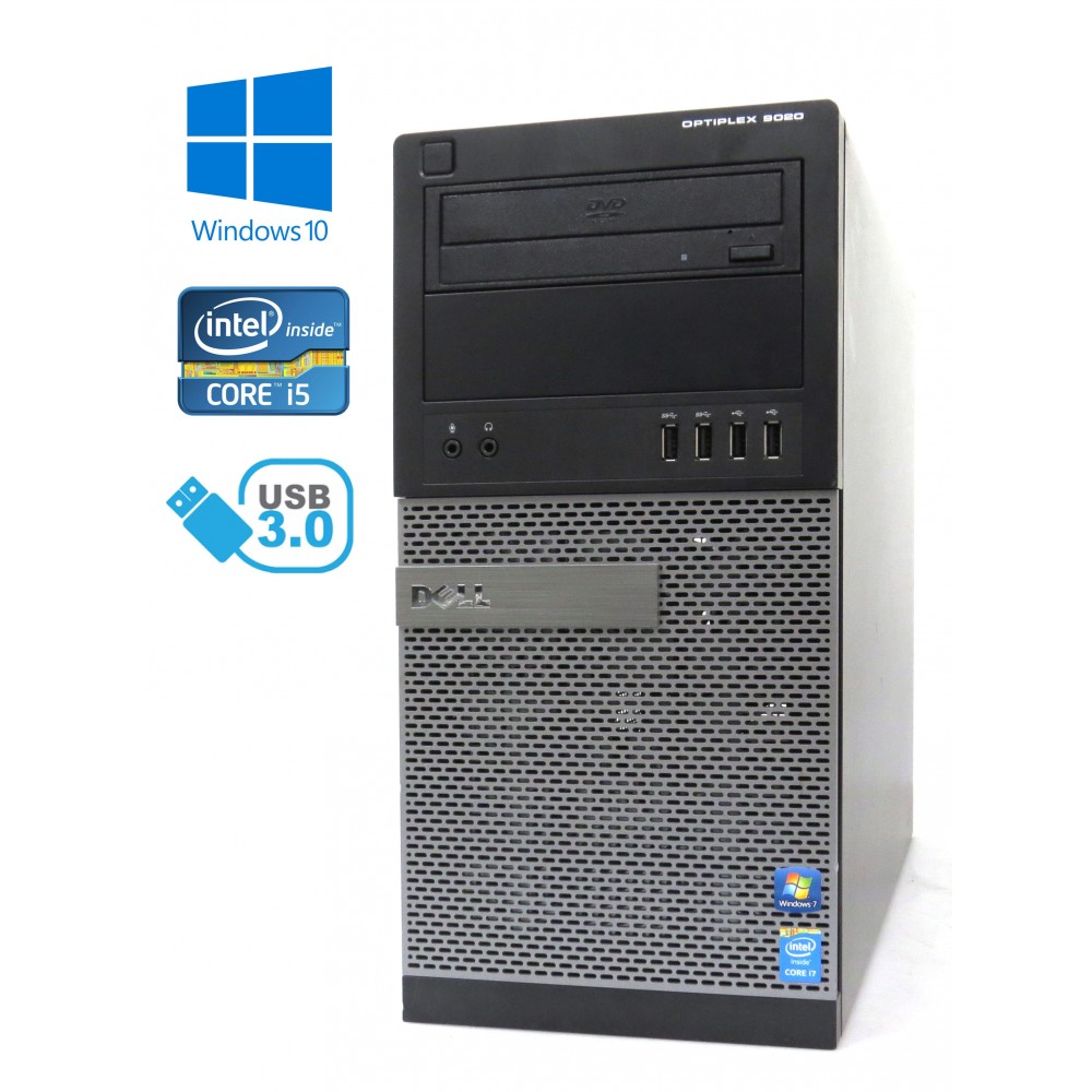 Dell Optiplex 9020 MT - Intel i5-45903.30, 8GB RAM, 256GB SSD, AMD Radeon, DVD-RW, W10