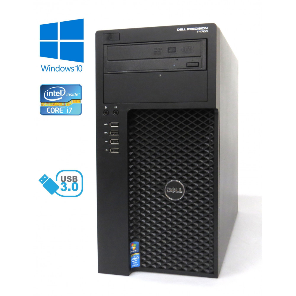Dell Precision T1700 MT - Intel i7-4770/3.40GHz, 32GB RAM, 256GB SSD + 500GB HDD, NVIDIA K2000, Windows 10, STAV B